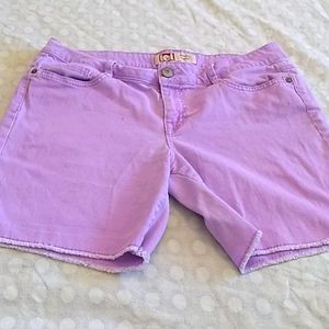 LEI Ashley low-rise lavender cut off shorts